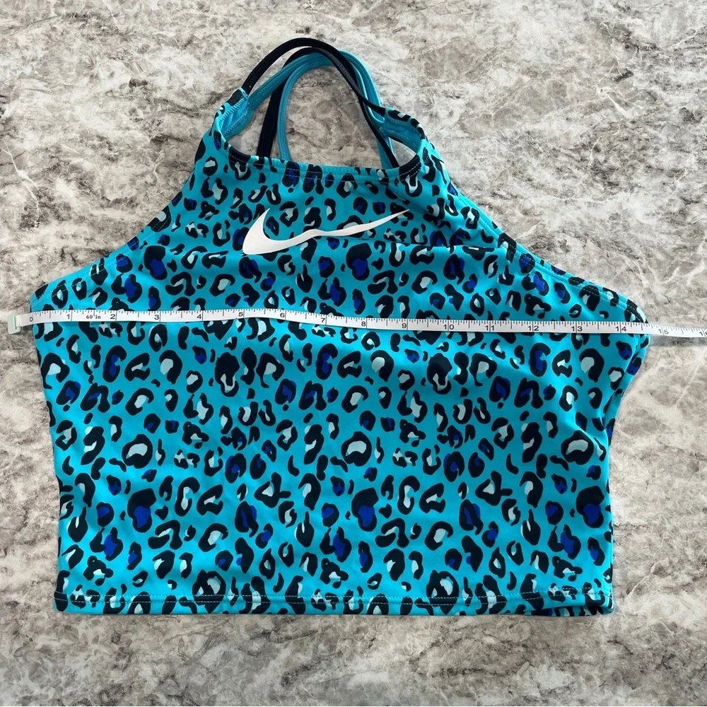 Nike girls swim top size XL cheetah print blue & black